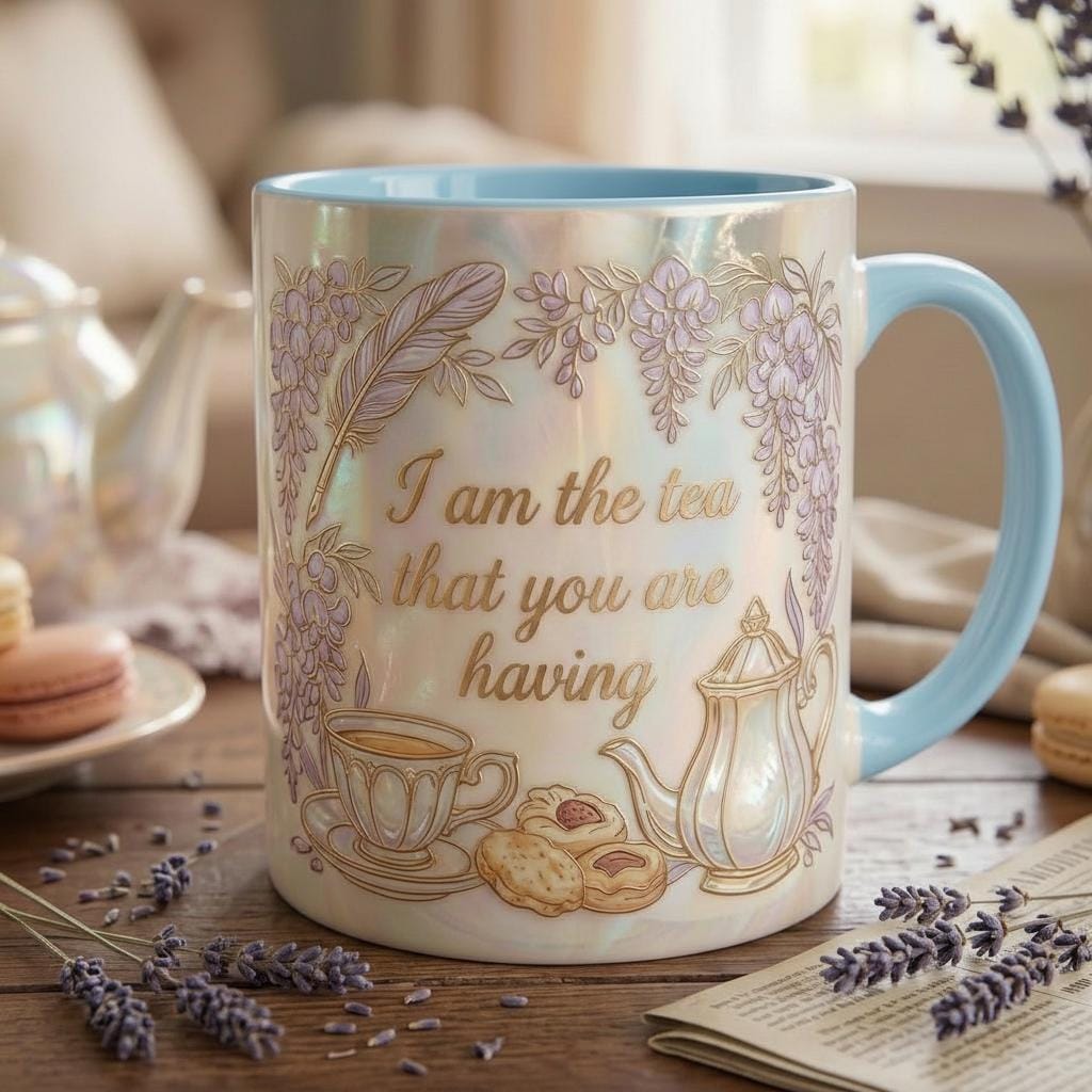 I Am The Tea You Will Be Having Mug, Faux 3D Effect Mug, Bookish Tea Romance Reader Gift - image 2