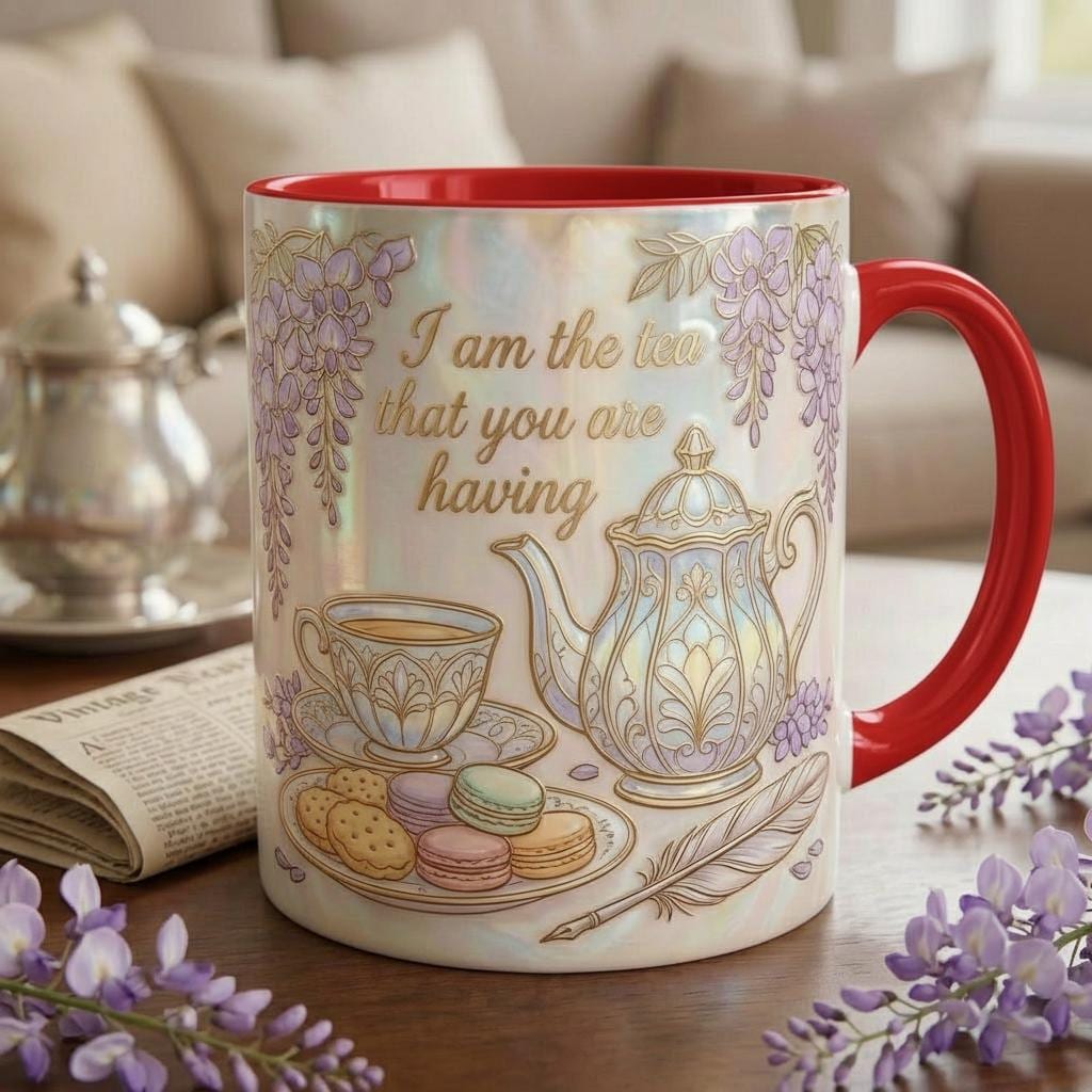 I Am The Tea You Will Be Having Faux 3D Effect Mug, Bookish Tea Romance Reader Gift - image 4