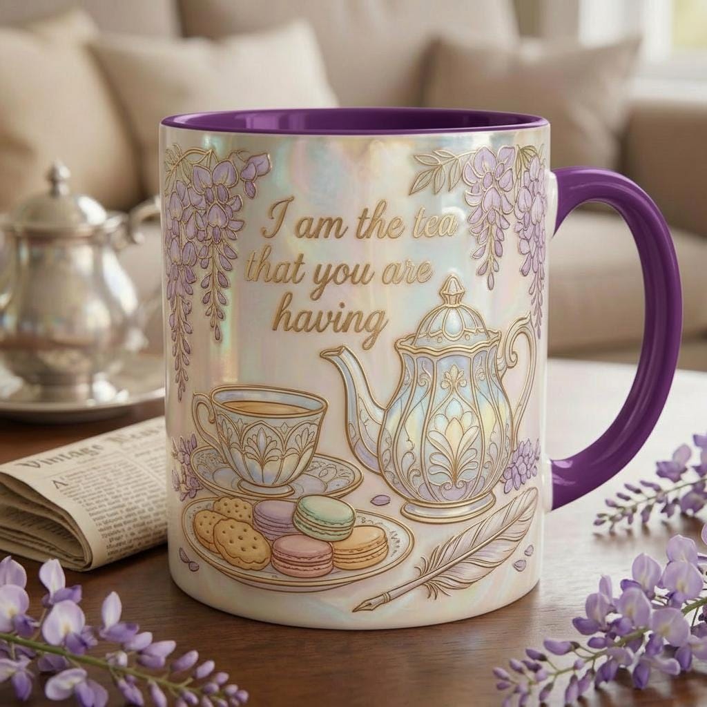 I Am The Tea You Will Be Having Faux 3D Effect Mug, Bookish Tea Romance Reader Gift