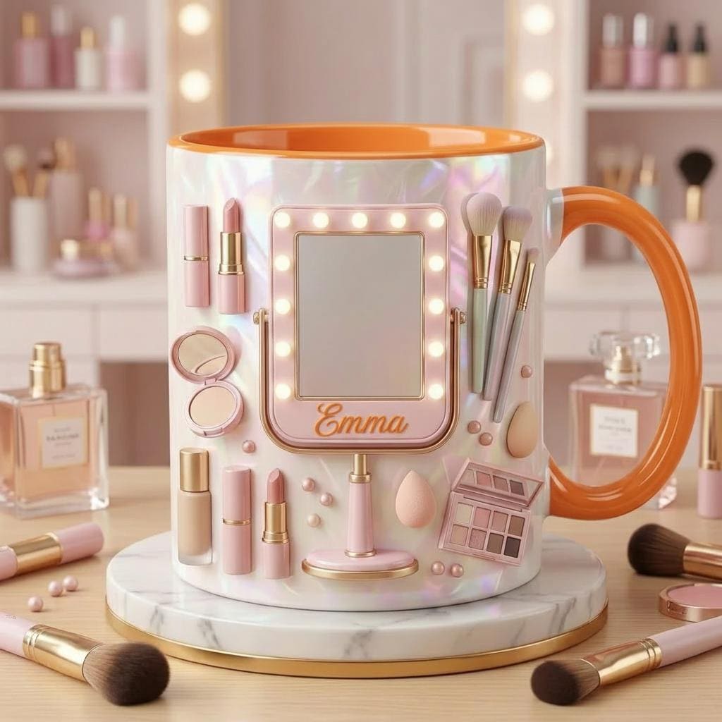 Personalized Makeup Artist Faux 3D Effect Mug, Beauty Lover Gift - image 2