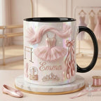 Personalized Ballerina Faux 3D Effect Mug, Pink Ballet Coffee Cup, Elegant Dance Lover Drinkware - image 2