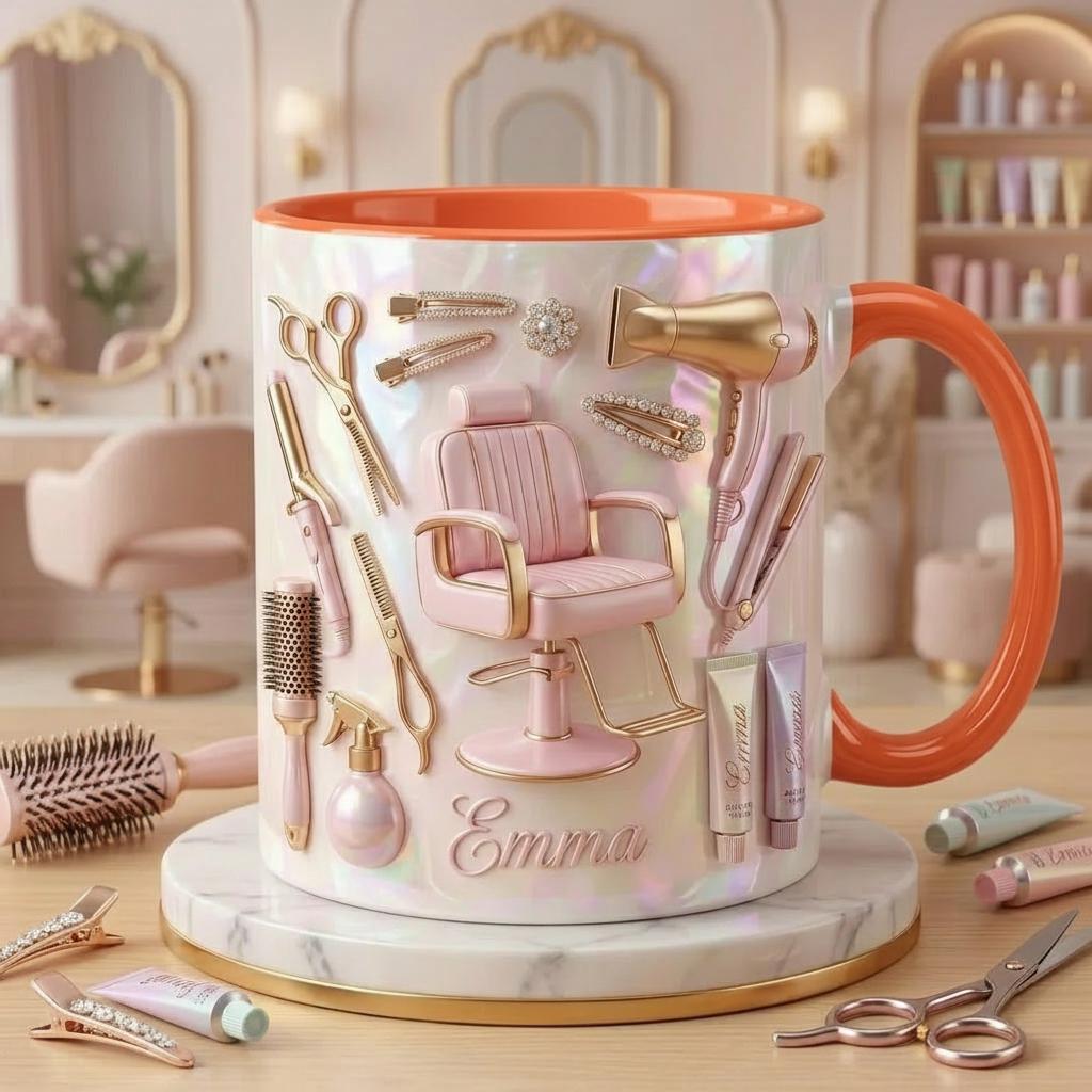 Personalized Hairstylist Faux 3D Effect Mug, Salon Decor, Hairdresser Gift - image 5
