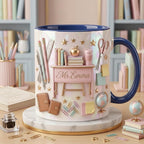 Personalized Teacher Faux 3D Effect Mug, 2D Flat Teacher Gift - image 3