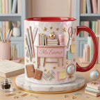 Personalized Teacher Faux 3D Effect Mug, 2D Flat Teacher Gift