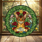 Custom Abyssinian Cat Portrait Stained Glass Suncatcher, Custom  Pet Memorial Stained Glass Suncatcher, Cat Memorial Gift,  Pet Loss Gift