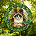Custom Ragdoll  Cat Portrait Stained Glass Suncatcher, Custom  Pet Memorial Stained Glass Suncatcher, Cat Memorial Gift, Pet Loss Gift - image 2