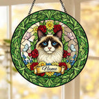 Custom Ragdoll  Cat Portrait Stained Glass Suncatcher, Custom  Pet Memorial Stained Glass Suncatcher, Cat Memorial Gift, Pet Loss Gift - image 3