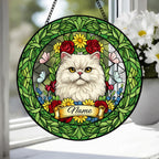 Custom Persian Cat Portrait Stained Glass Suncatcher, Custom  Pet Memorial Stained Glass Suncatcher, Cat Memorial Gift,  Pet Loss Gift - image 3