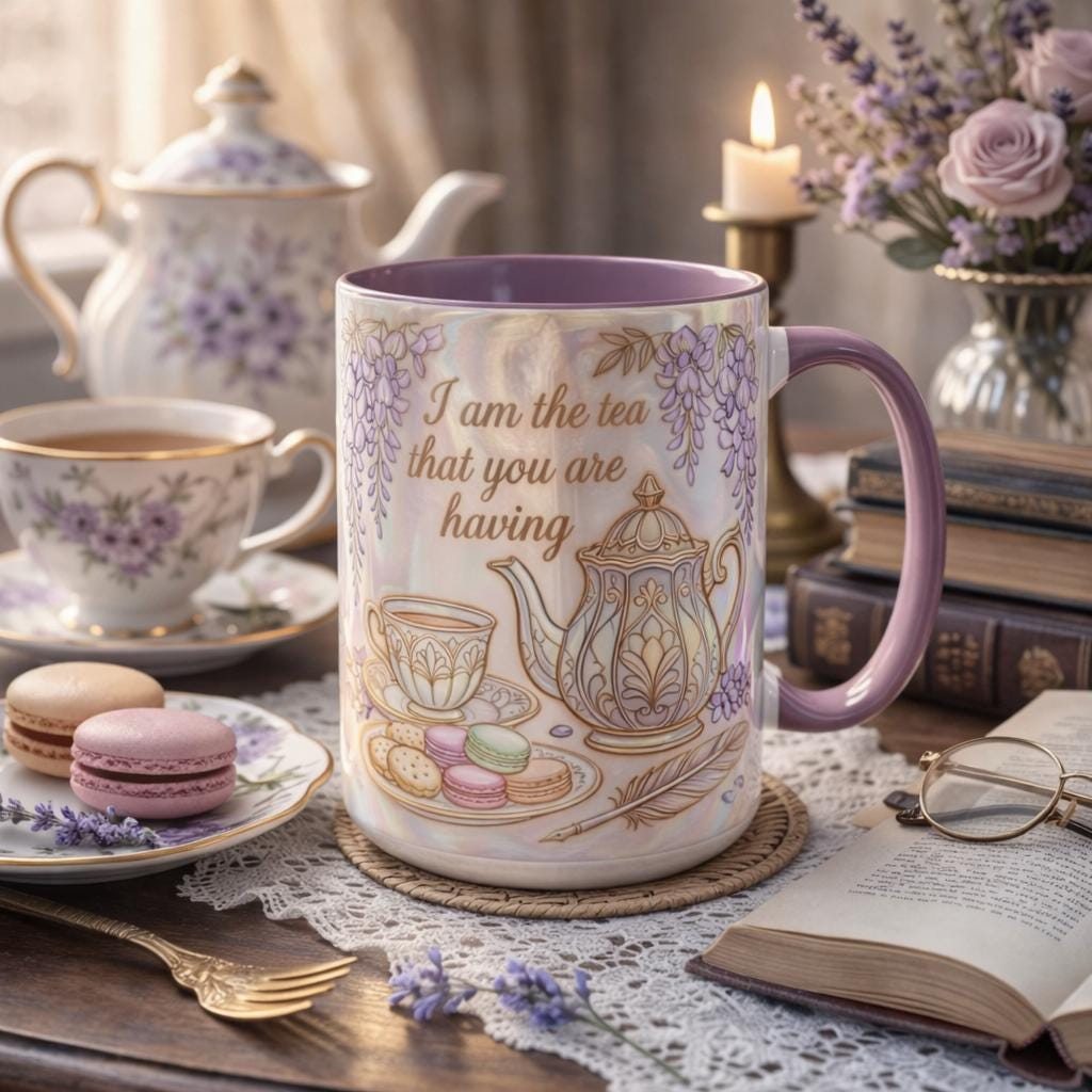 I Am The Tea You Will Be Having Faux 3D Effect Mug, Bookish Tea Lover Gift
