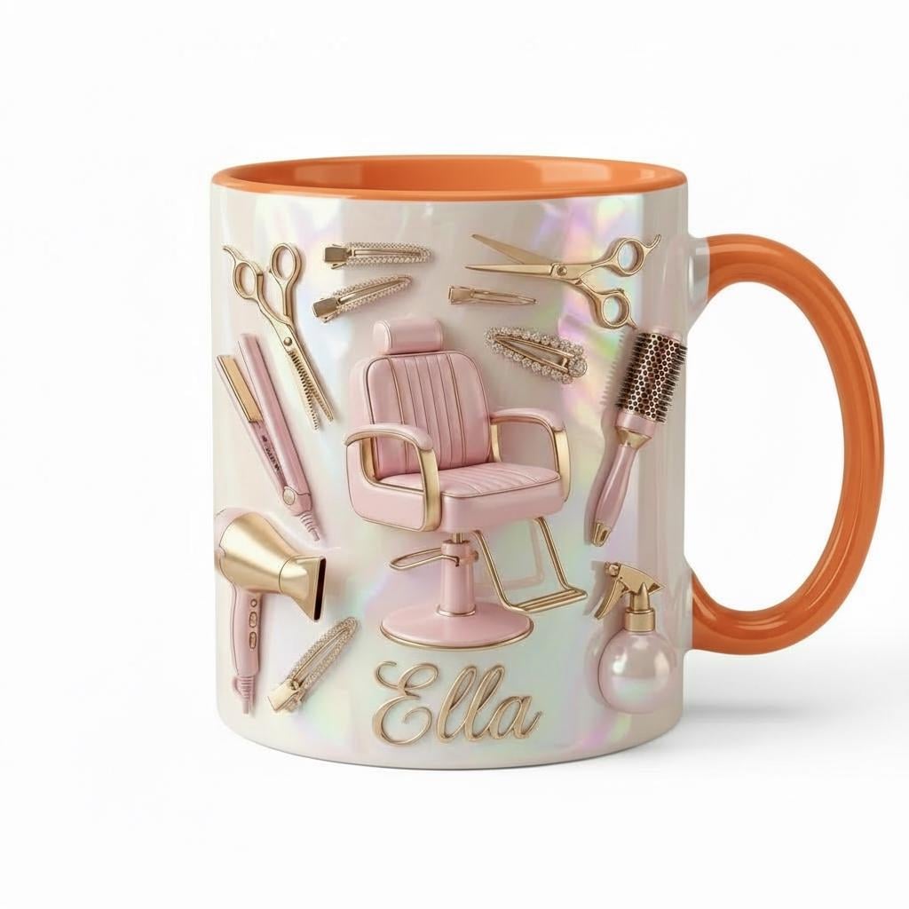 Personalized Hairstylist Faux 3D Effect Mug, Beauty Salon Mug, Gift for Hairdresser, Hair Dresser Gift - image 3