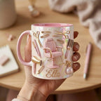 Personalized Hairstylist Faux 3D Effect Mug, Beauty Salon Mug, Gift for Hairdresser, Hair Dresser Gift