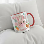 Personalized Bunny Easter Mug, Custom Name Easter Eggs Coffee Mugs, Cute Rabbit Easter Day Cup - image 3