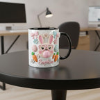 Personalized Bunny Easter Mug, Custom Name Easter Eggs Coffee Mugs, Cute Rabbit Easter Day Cup