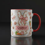 Retro Personalized Bunny Easter Mug, Custom Name Easter Eggs Coffee Mugs, Cute Rabbit Easter Day Cup - image 4