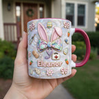 Personalized Bunny Nurse Easter Mug, Custom Name Easter Eggs Coffee Mugs, Cute Nurse Easter Day Gift - image 2