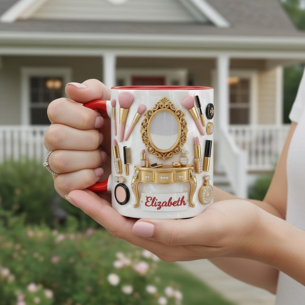 Custom Makeup Lover Mug, Personalized Beauty Lover Cup, Makeup Artist Gift, Mothers Day Gift - image 4