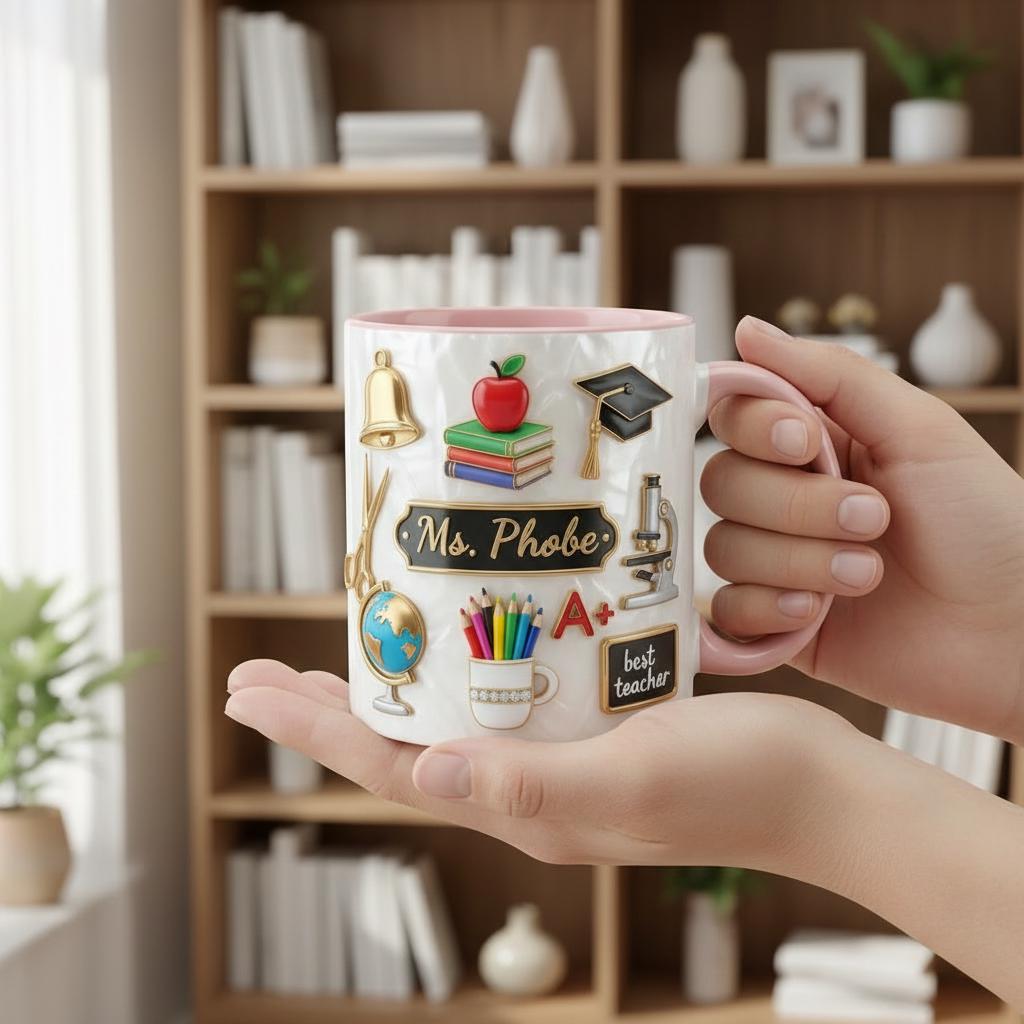 Personalized Teacher Mug, Classroom Theme Coffee Cup, Custom Name Teacher Gift, Back to School Mug - image 3