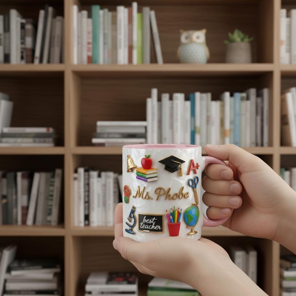 Personalized Teacher Mug, Classroom Theme Coffee Cup, Custom Teacher Gift, Back to School Mug - image 3