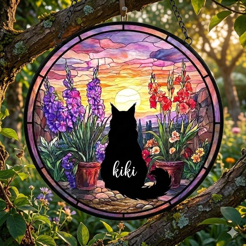 Custom Maine Coon Cat Loss Suncatcher, Custom Pet Memorial Gift, Pet Loss Sympathy Gift, Cat Lover Gift, Pet Remembrance Gift, custom photo - image 3