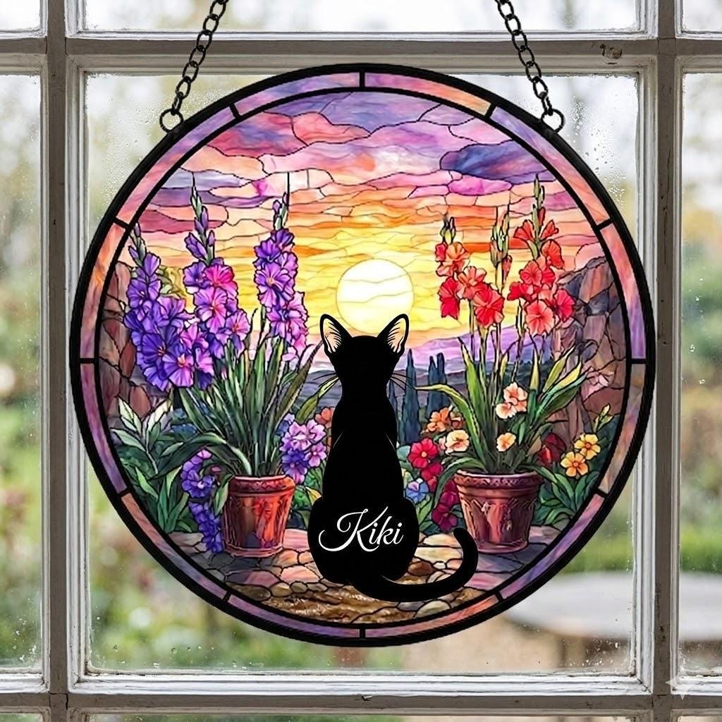 Custom Abyssinian Cat Loss Suncatcher, Pet Memorial Gift, Pet Loss Sympathy Gift, Cat Lover Gift, Pet Remembrance Gift, Custom photo
