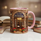 Personalized Bookstore Mug, Custom Bookshop Bookworm Accent Cup, Gift for Reading Lover Mugs
