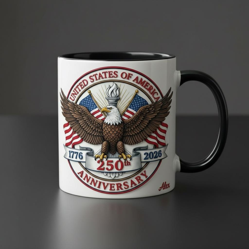 America 250th Anniversary Mug, Descendant of a Patriot Mug, Custom American Independence Day Cup - image 3