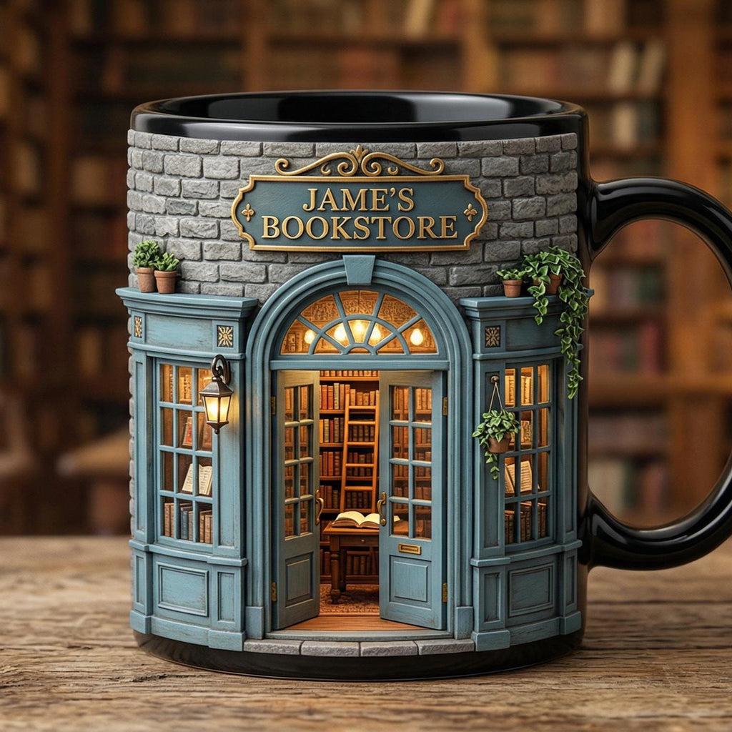 Personalized Bookstore Faux 3D Effect Mug, Library Mug, Cozy Reading Coffee Cup - image 2