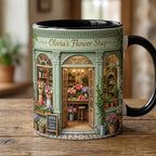Personalized Florist Mug, Faux 3D Effect Mug, Flower Shop Coffee Cup