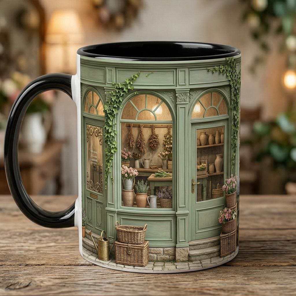 Personalized Florist Mug, Faux 3D Effect Mug, Flower Shop Coffee Cup - image 3