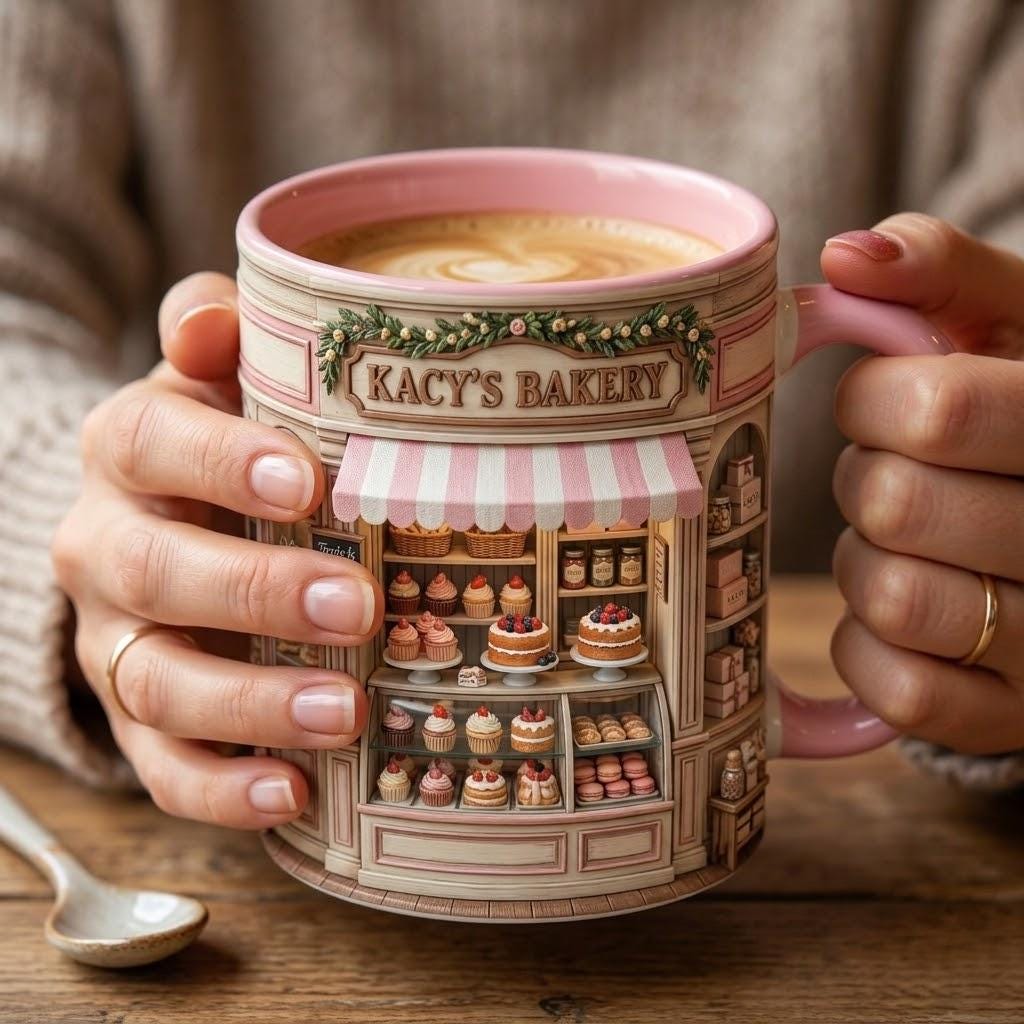 Custom Name Baker’s Dream 3D Effect Mug, Bakery Mug, Kitchen Baking Gift For Her - image 3
