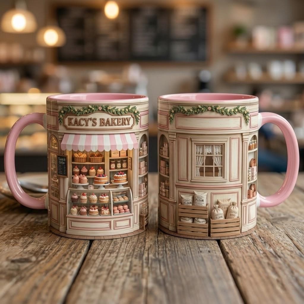 Custom Name Baker’s Dream 3D Effect Mug, Bakery Mug, Kitchen Baking Gift For Her - image 2