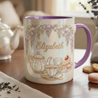 Custom Name Tea Lover Mug, Faux 3D Effect, Romance Reader Accent Mug - image 2