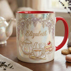 Custom Name Tea Lover Mug, Faux 3D Effect, Romance Reader Accent Mug - image 4