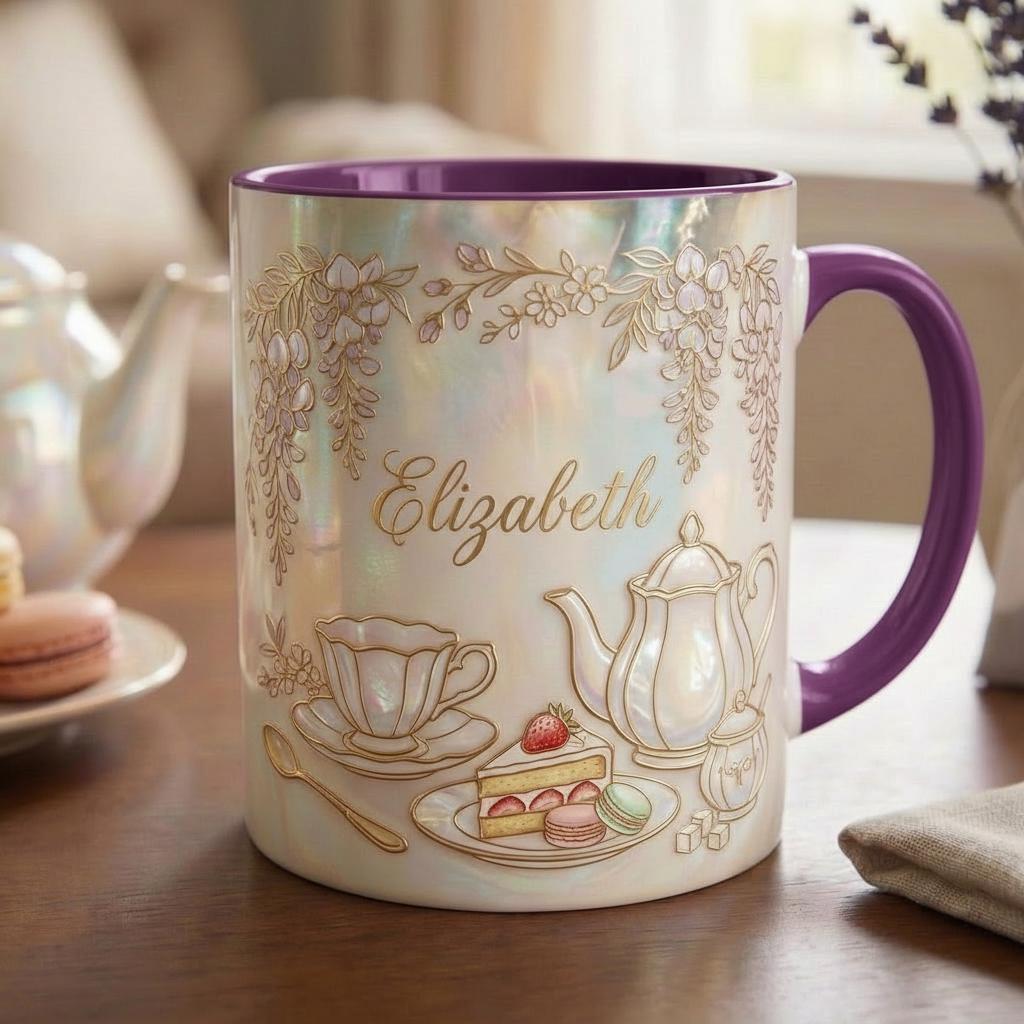 Personalized Tea Lover Mug, Faux 3D Effect, Cozy Reader Accent Mug - image 4