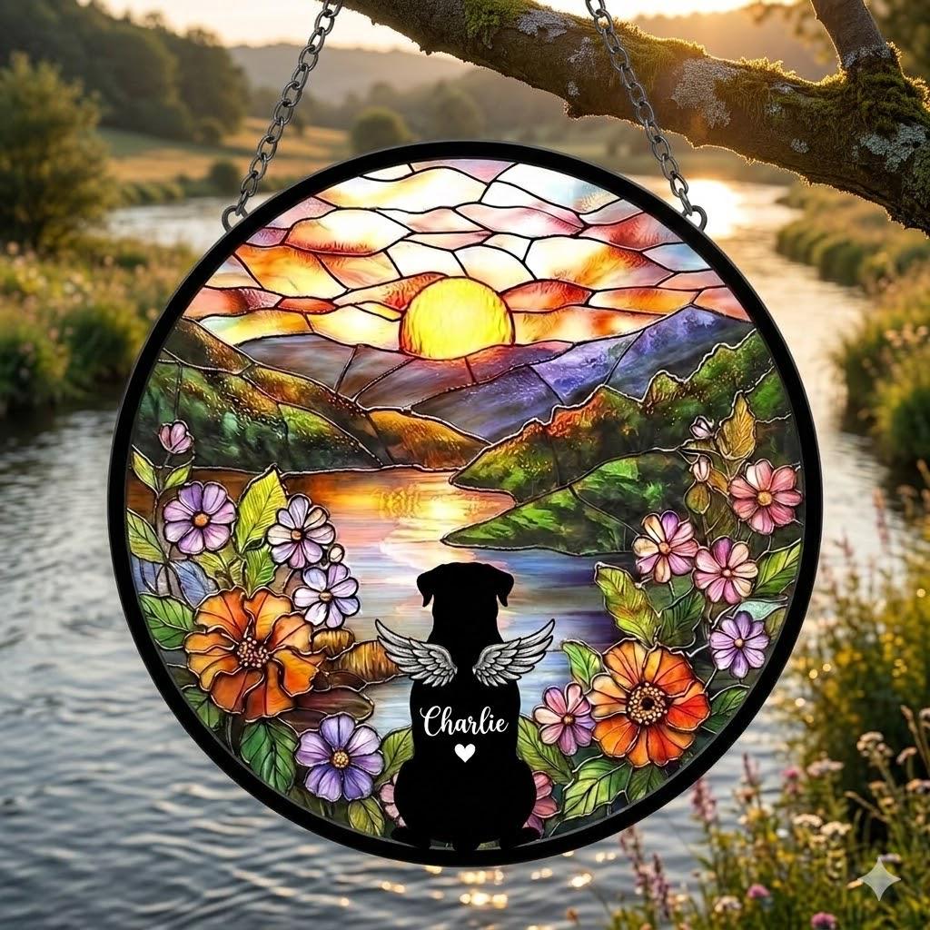 Personalized Rottweiler dog Loss Sympathy Gift, Custom Dog Memorial Suncatcher, Pet Memorial Gift, Loss of Dog Gift, Remembrance Gift - image 4