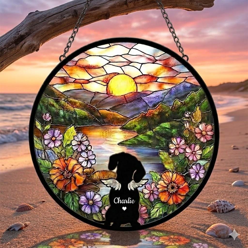 Personalized Dachshund  dog Loss Sympathy Gift, Custom Dog Memorial Suncatcher, Pet Memorial Gift, Loss of Dog Gift, Remembrance Gift - image 4