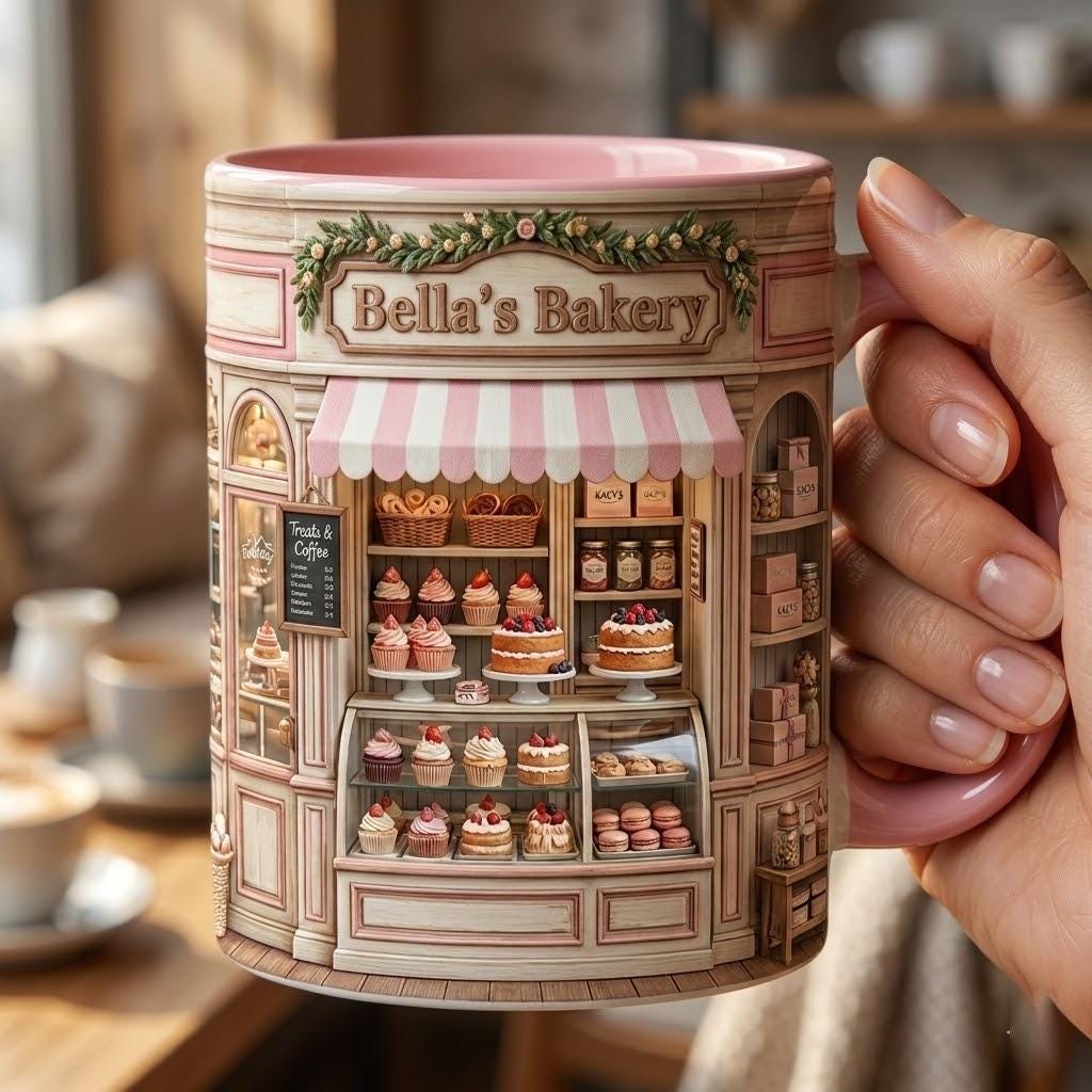 Personalized Bakery Mug, Bakery Faux 3D Effect Mug, Kitchen Baking Gift For Her - image 6