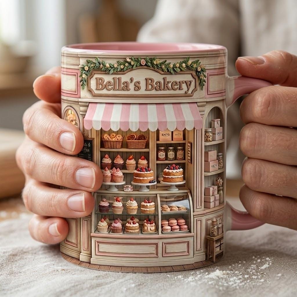 Personalized Bakery Mug, Bakery Faux 3D Effect Mug, Kitchen Baking Gift For Her - image 5