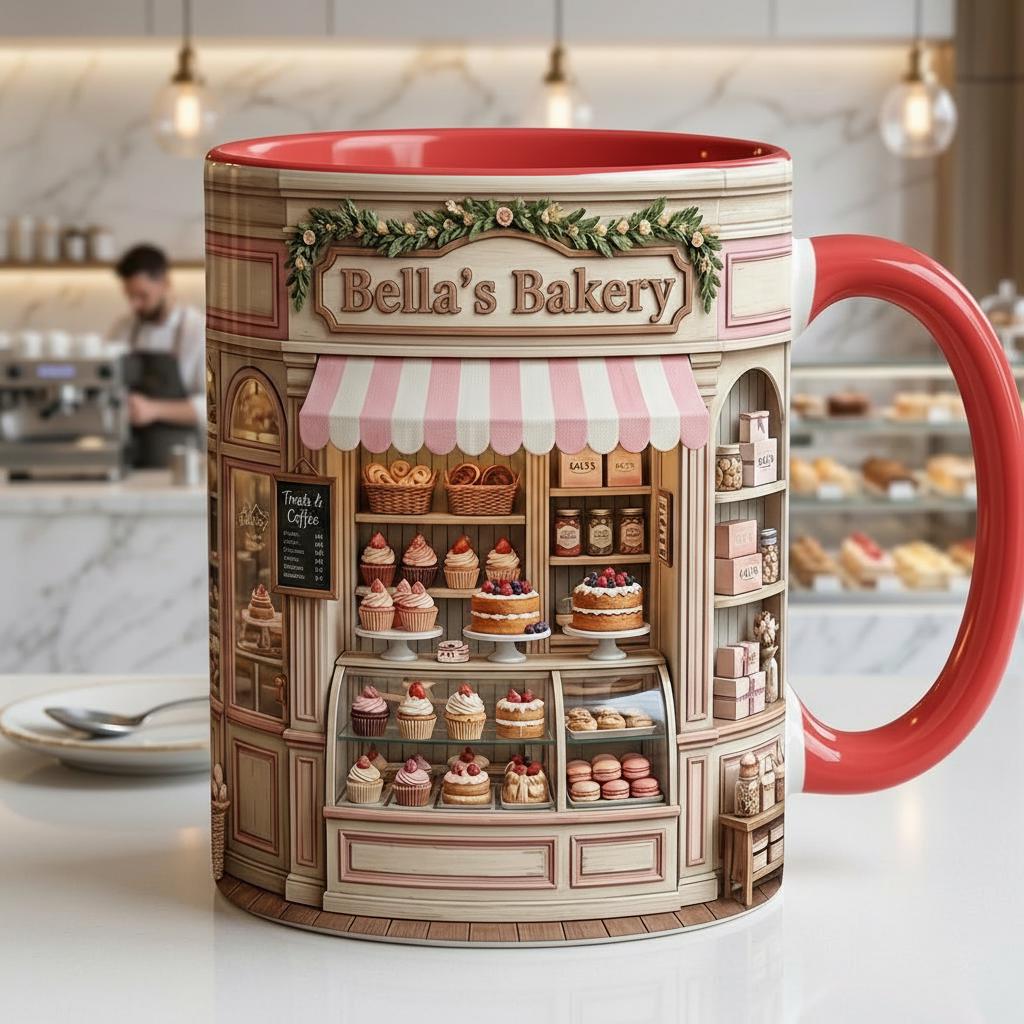 Personalized Bakery Mug, Bakery Faux 3D Effect Mug, Kitchen Baking Gift For Her - image 8