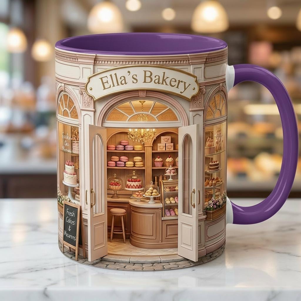 Custom Name Baker’s Dream Mug, Bakery Mug, Kitchen Baking Faux 3D Effect, Gift For Her - image 7