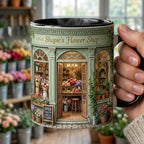 Custom Name Flower Shop Faux 3D Effect Mug, Gift For Florist - image 4