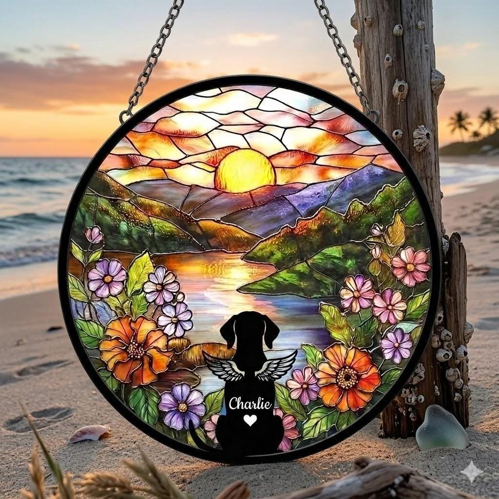Personalized German Shorthaired Pointer Loss Sympathy Gift, Custom Dog Memorial Suncatcher, Pet Memorial Gift, Loss of Dog Gift, Remembrance - image 2