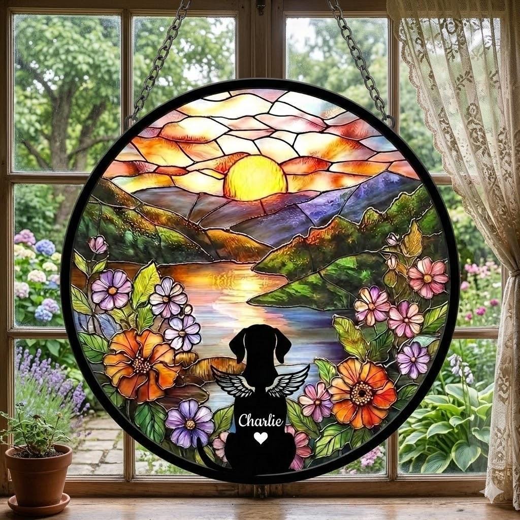 Personalized German Shorthaired Pointer Loss Sympathy Gift, Custom Dog Memorial Suncatcher, Pet Memorial Gift, Loss of Dog Gift, Remembrance
