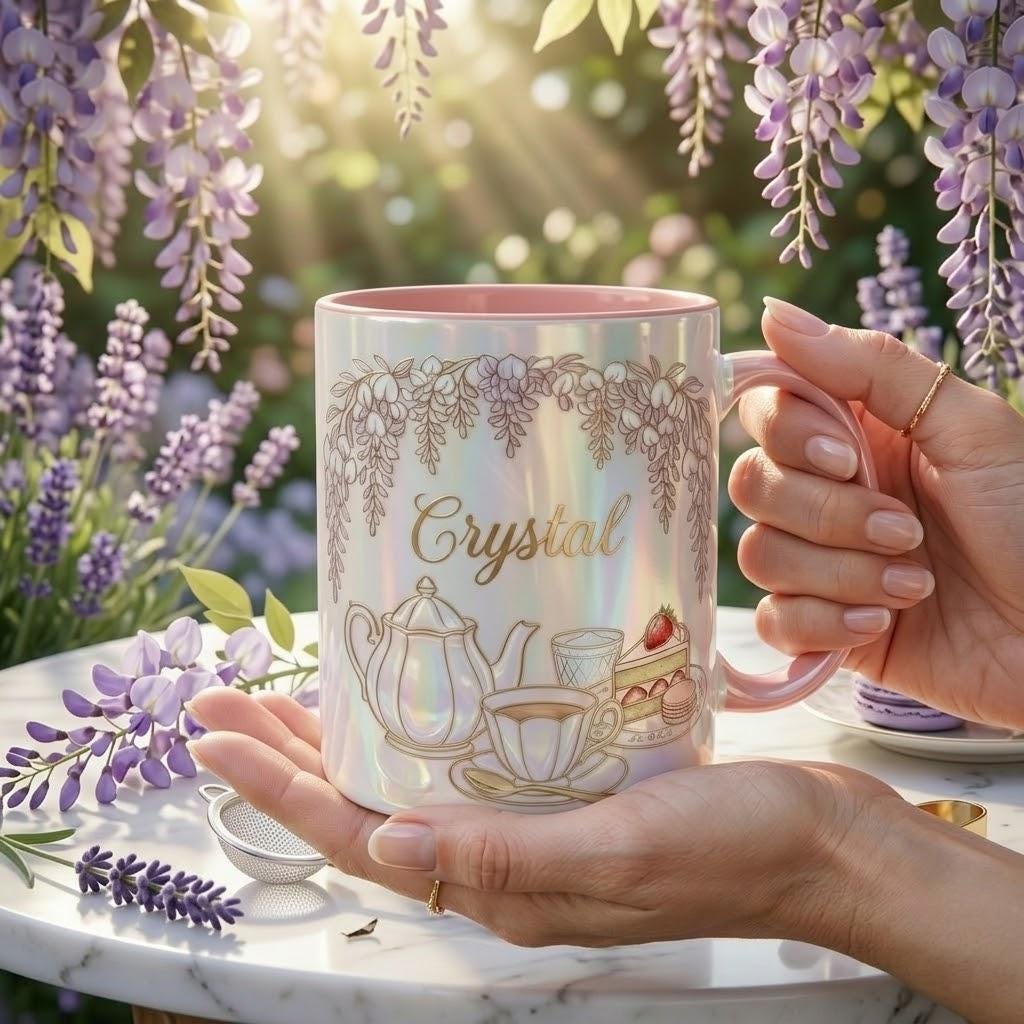 Personalized Tea Lover Faux 3D Mug, Cozy Tea Romance Reader Gift