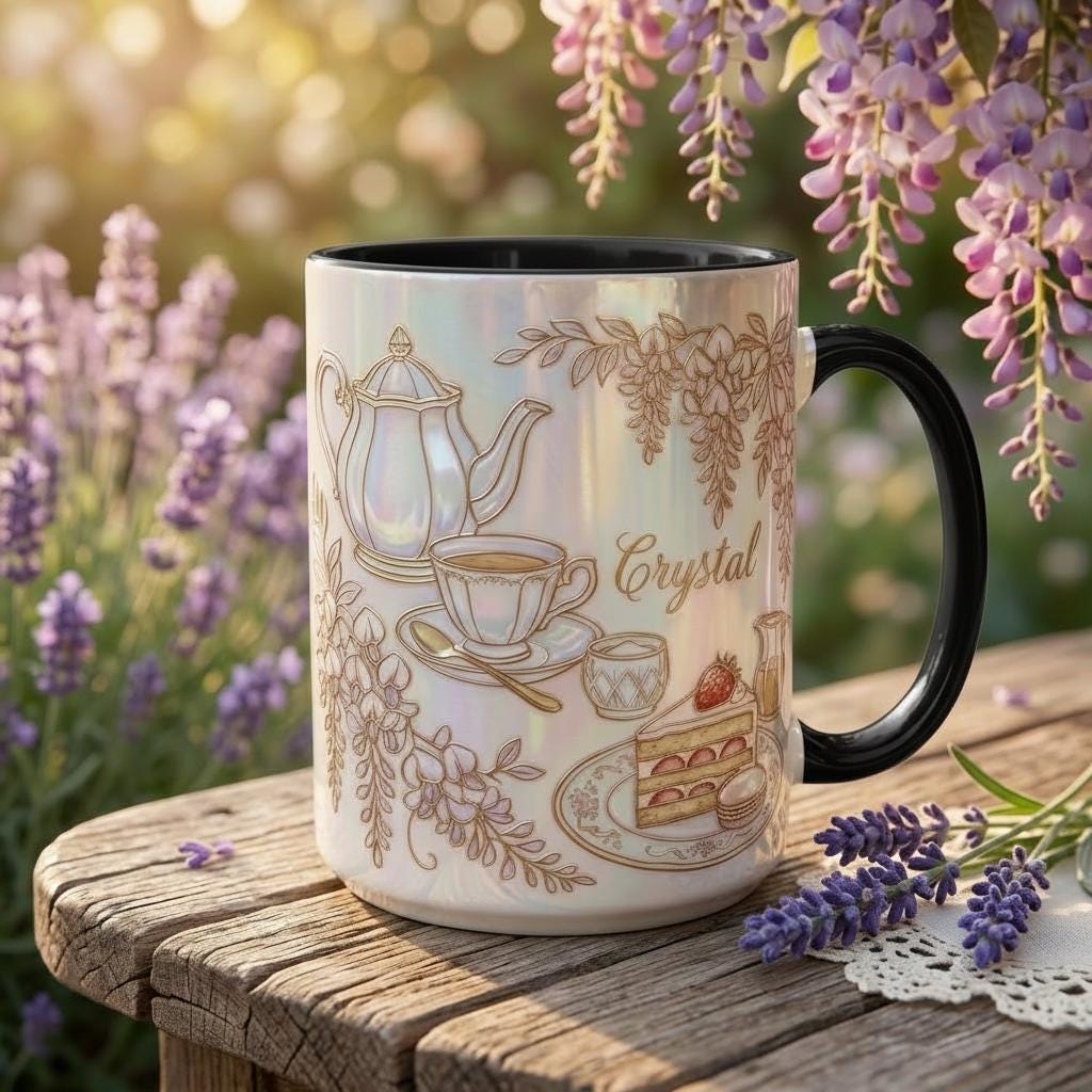 Personalized Tea Lover Mug, Cozy Tea Romance Reader Gift, Faux 3D Effect - image 4