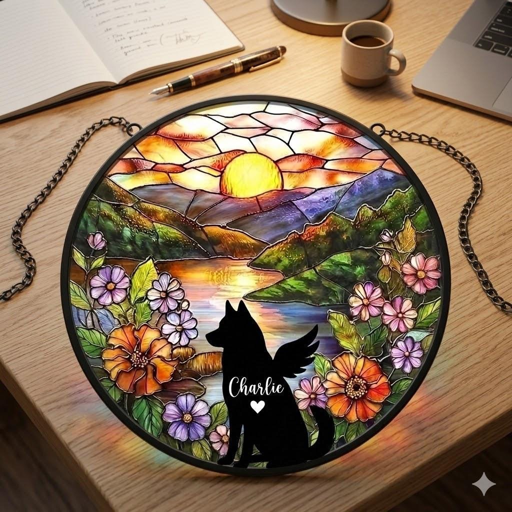 Personalized Siberian Husky  Dog   Loss Sympathy Gift, Custom Dog Memorial Suncatcher, Pet Memorial Gift, Loss of Dog Gift, Remembrance - image 3