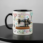 Personalized Sewing Mug, Custom Sewing Knitting Lover Coffee Cup, Mothers Day Gift, Gift for Mom Grandma