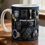 Personalized Police Accent Mug,Faux 3D Cup, Policement Two Tone Coffee Mug - image 6