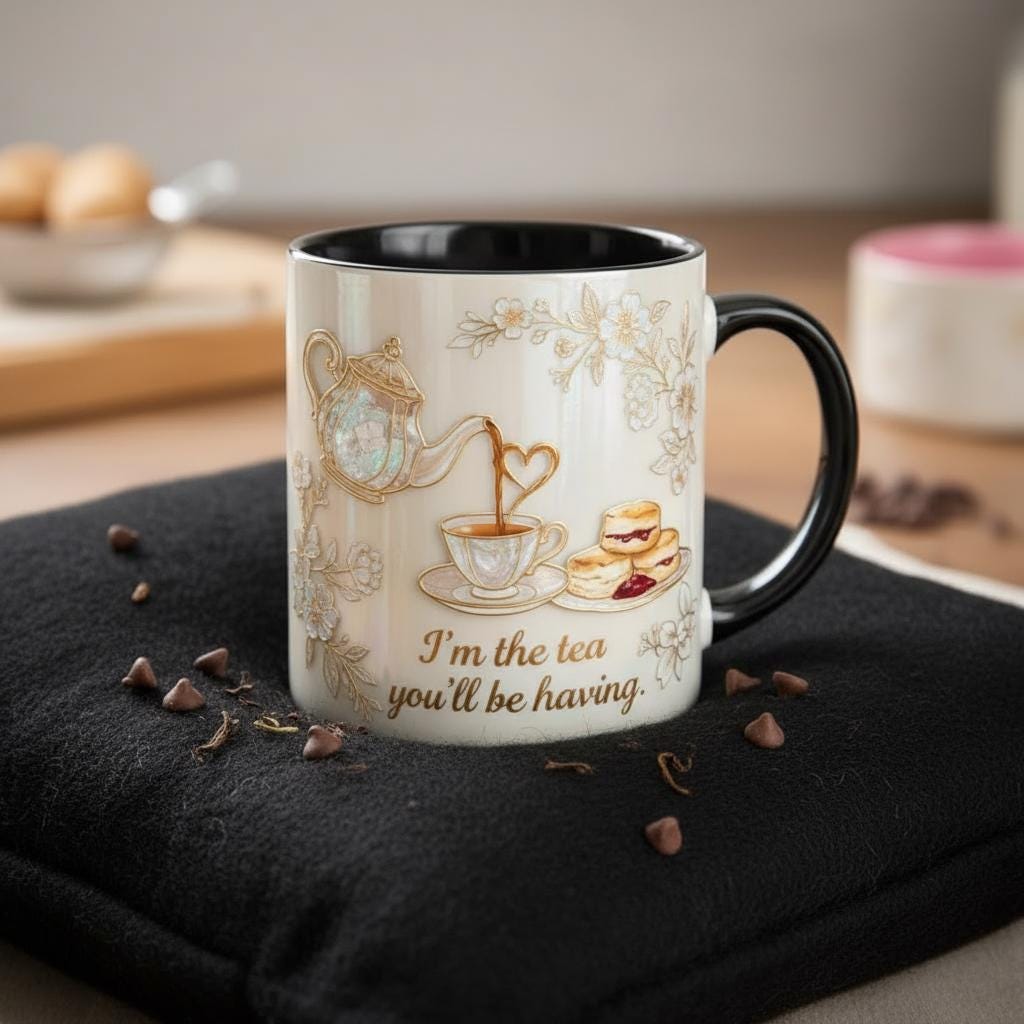 I Am The Tea You Are Having Mug, Drama Tv Series Quote Coffee Mug, Sarcastic British Humor Cup - image 2