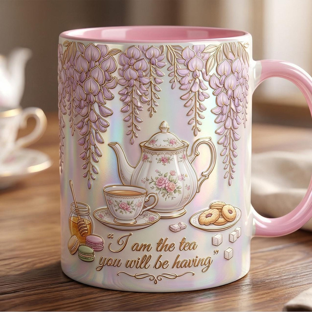 I Am The Tea You Will Be Having Accent Mug, Bookish Tea Lover Mug, Romance Reader Gift, Faux 3D Effect - image 4
